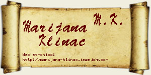 Marijana Klinac vizit kartica